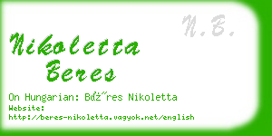 nikoletta beres business card